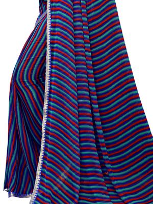 leheriya printed saree with blouse - 17484961 - Standard Image - 3