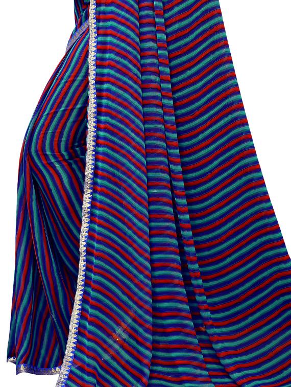 leheriya printed saree with blouse - 17484961 - Zoom Image - 3