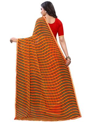 leheriya printed saree with blouse - 17484962 - Standard Image - 2