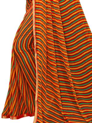 leheriya printed saree with blouse - 17484962 - Standard Image - 3