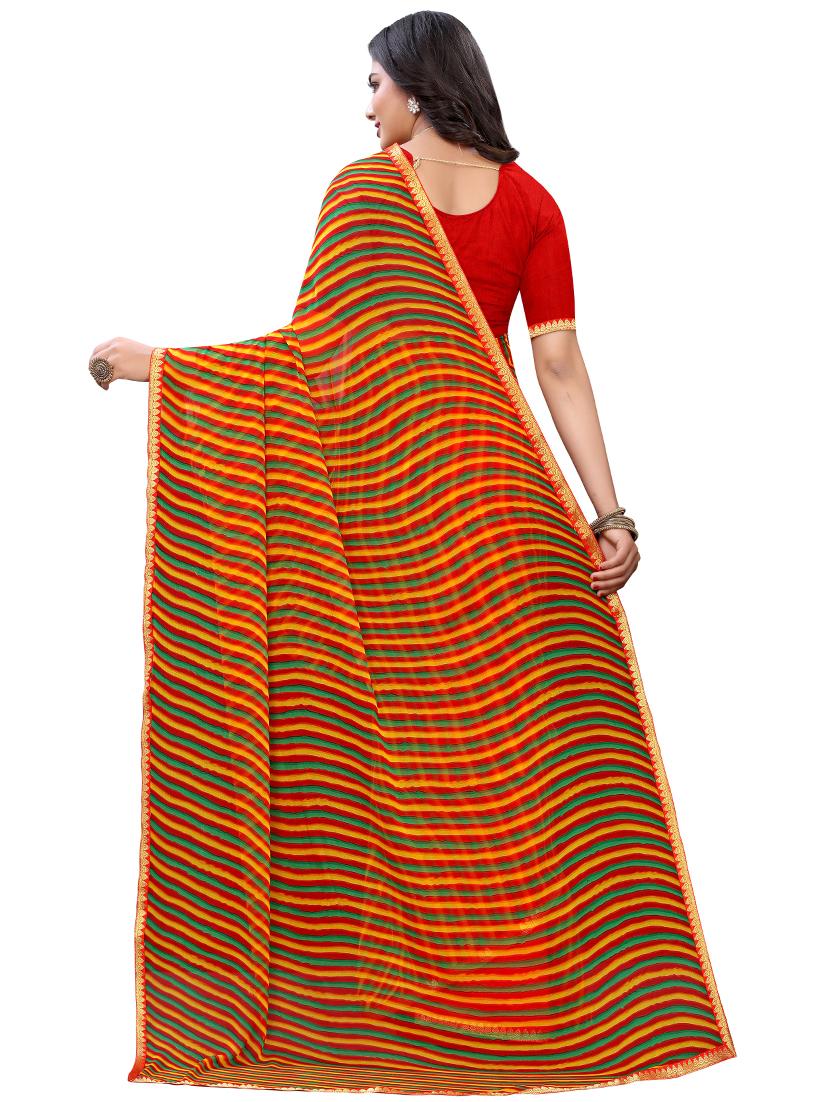 leheriya printed saree with blouse - 17484962 - Zoom Image - 2