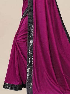 solid bordered saree with blouse - 17484982 - Standard Image - 3