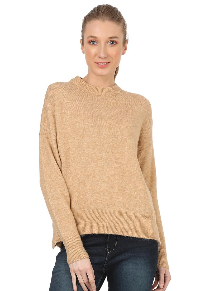 crew neck solid pullover - 17485004 - Zoom Image - 1