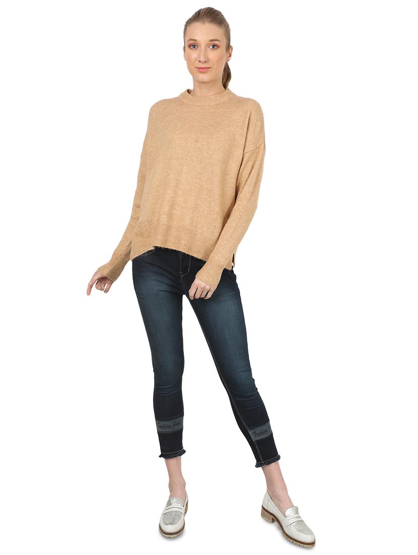 crew neck solid pullover - 17485004 - Zoom Image - 4