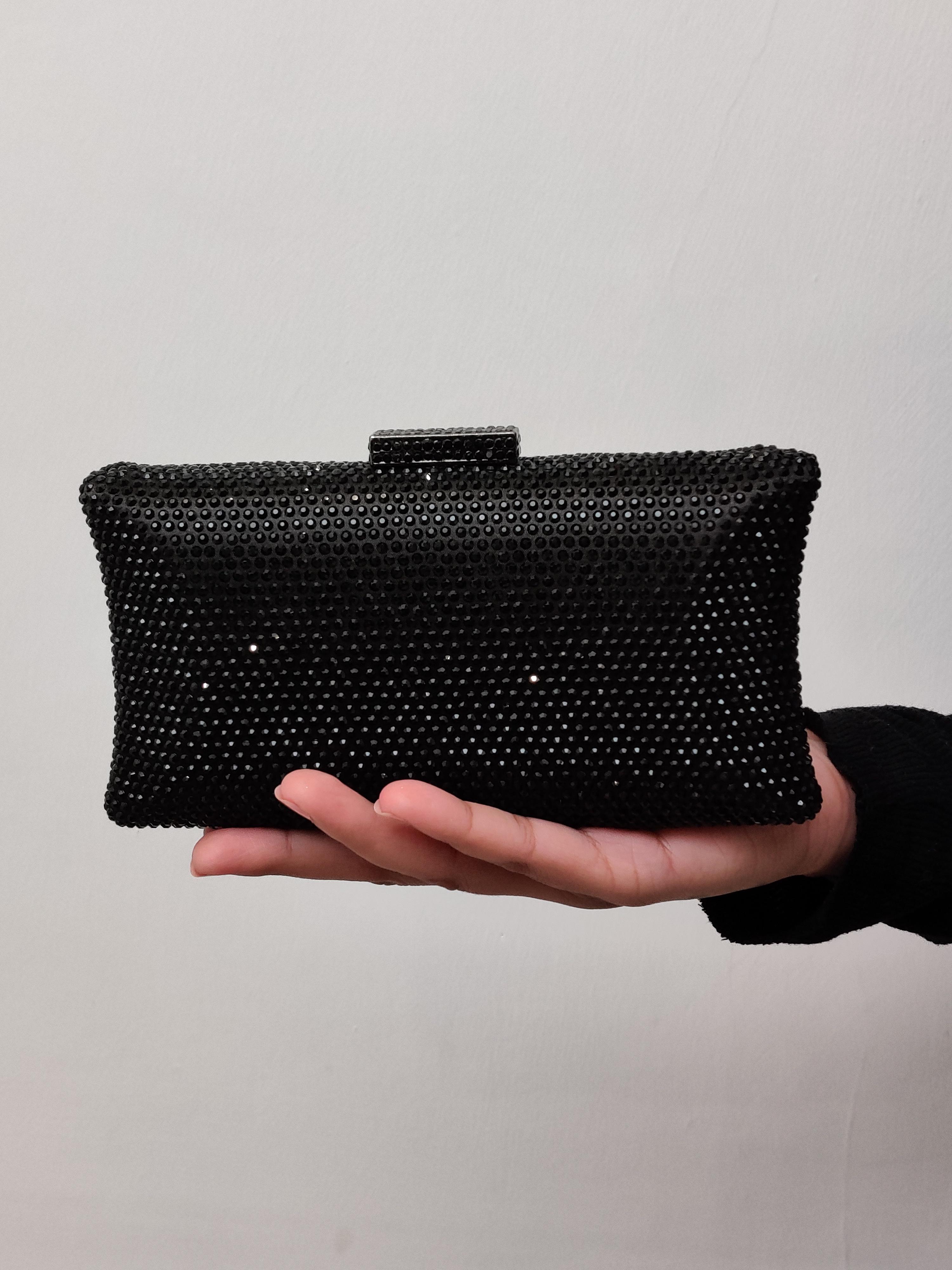 black swarovski embellished clutch - 17485011 - Zoom Image - 1