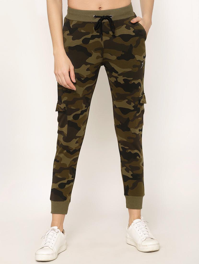 drawstring waist camouflage track pants - 17488091 - Zoom Image - 1