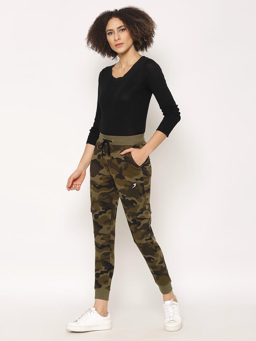 drawstring waist camouflage track pants - 17488091 - Zoom Image - 4