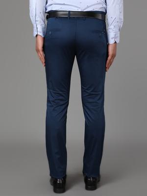 blue solid chinos - 17488101 - Standard Image - 2