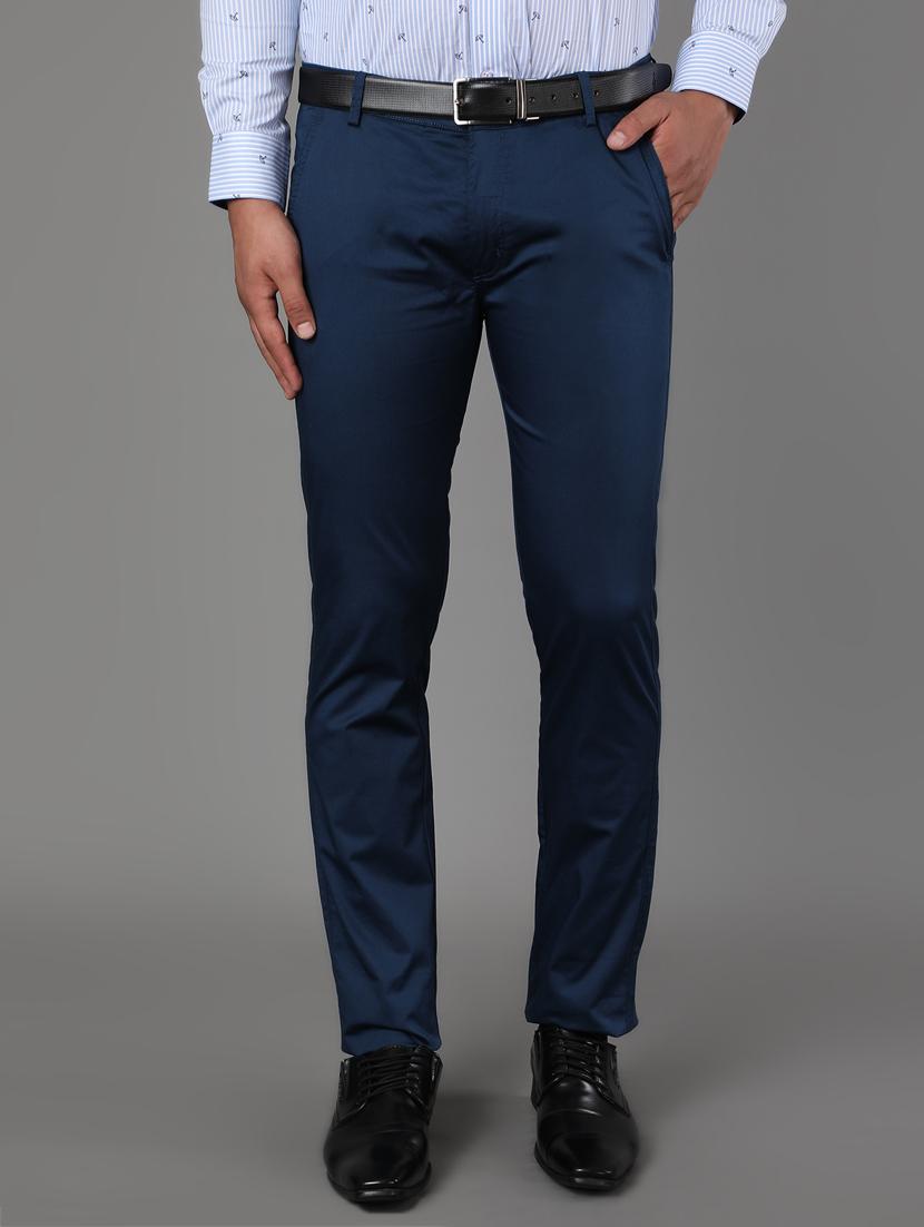 blue solid chinos - 17488101 - Zoom Image - 1