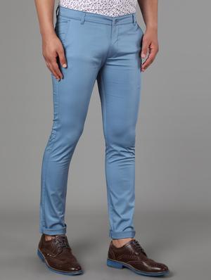 light blue solid chinos - 17488103 - Standard Image - 2