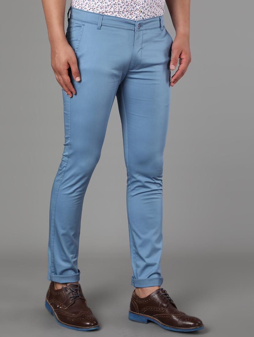 light blue solid chinos - 17488103 - Zoom Image - 2