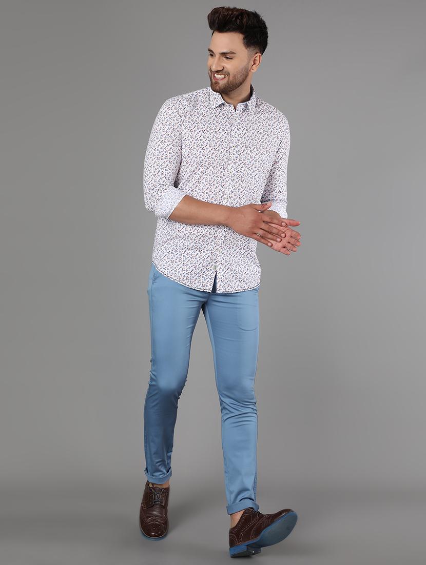 light blue solid chinos - 17488103 - Zoom Image - 4