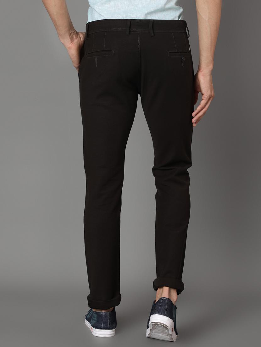 navy blue solid chinos - 17488104 - Zoom Image - 3