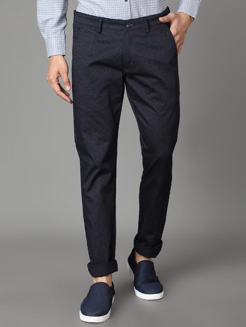 black self design casual trouser - 17488106 - Standard Image - 1