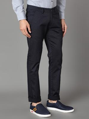 black self design casual trouser - 17488106 - Standard Image - 2