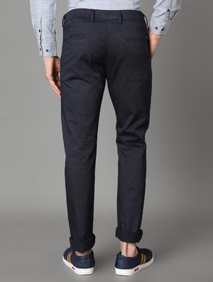 black self design casual trouser - 17488106 - Standard Image - 3