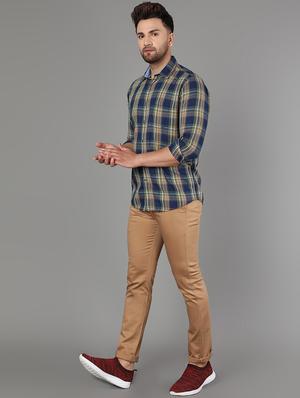 brown solid chinos - 17488111 - Standard Image - 4