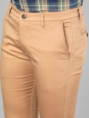 brown solid chinos - 17488111 - Standard Image - 5