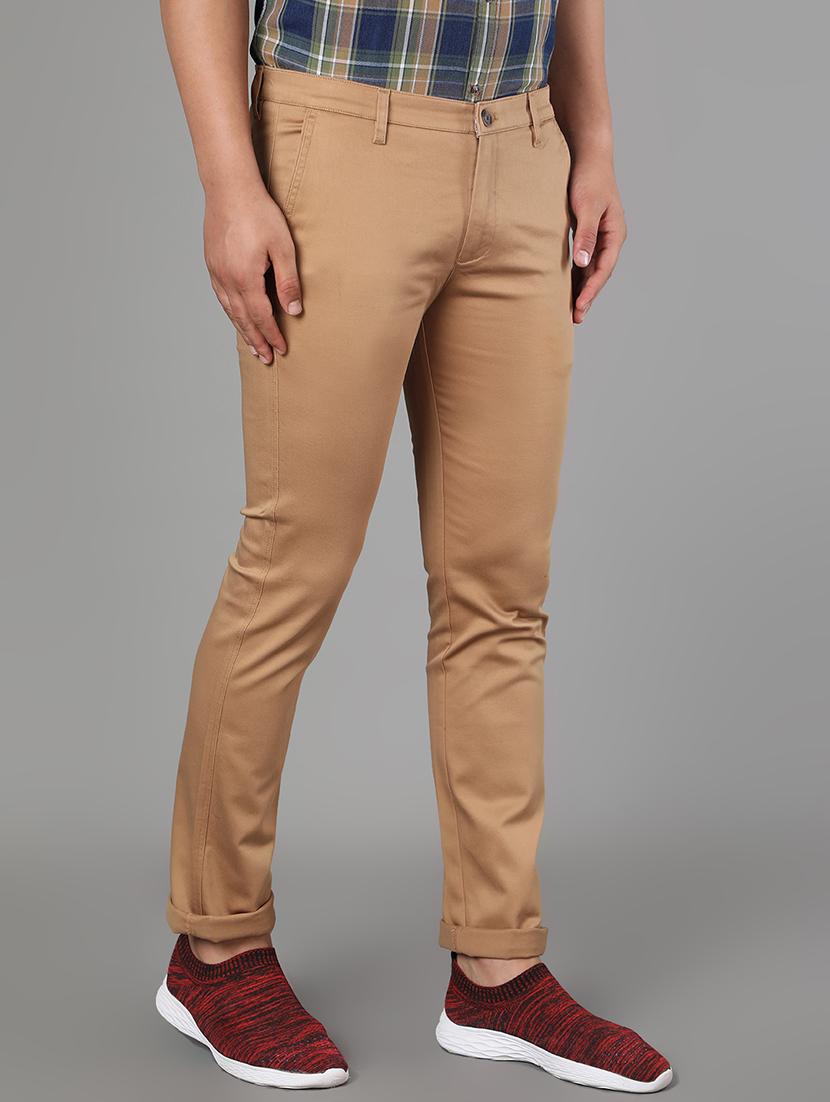 brown solid chinos - 17488111 - Zoom Image - 2