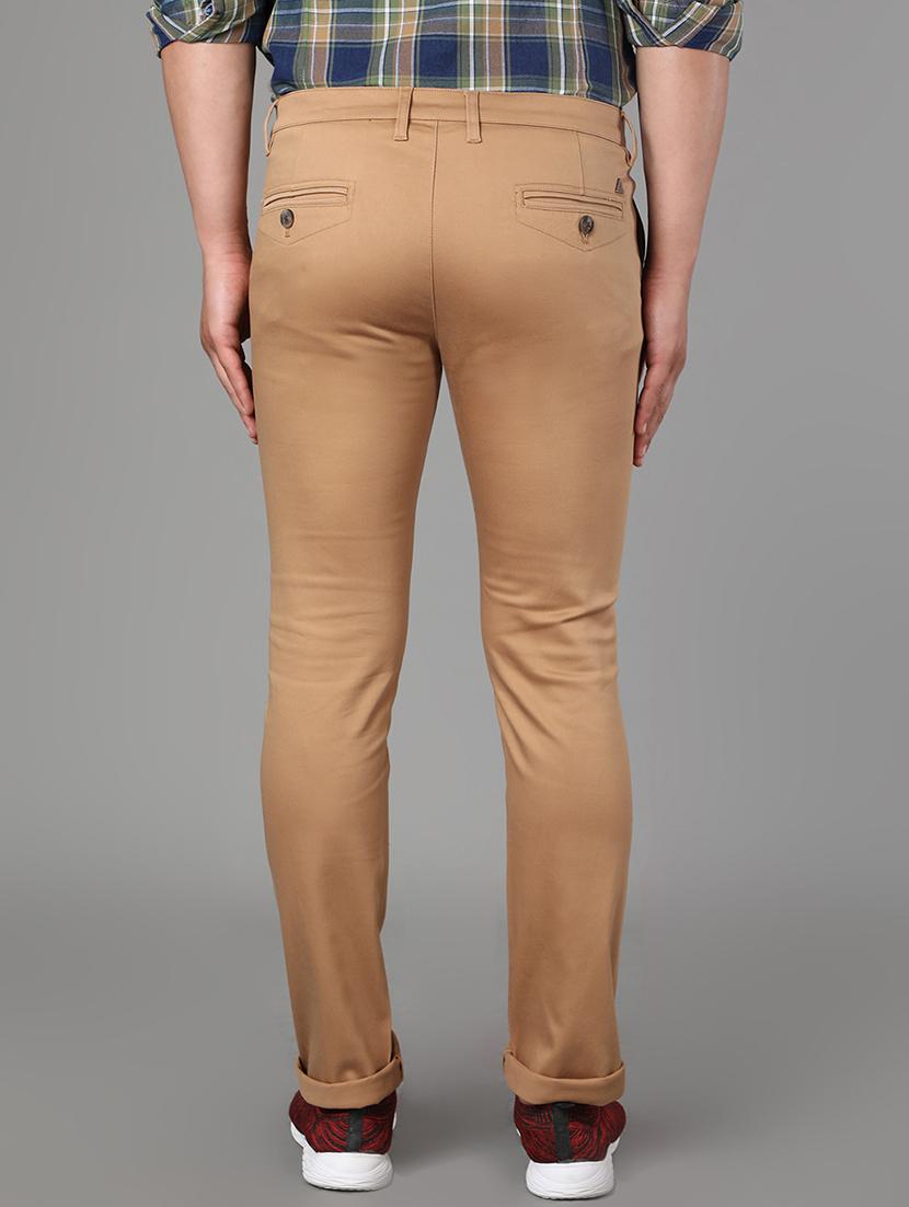brown solid chinos - 17488111 - Zoom Image - 3