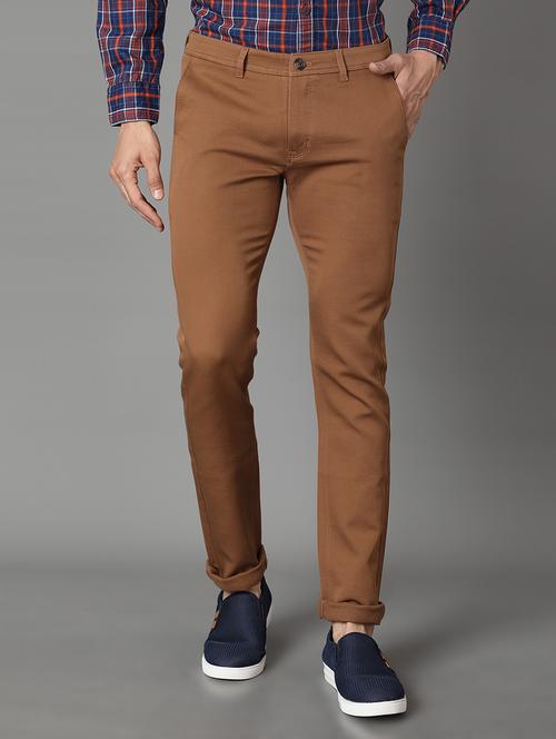 brown solid chinos - 17488113 - Standard Image - 1