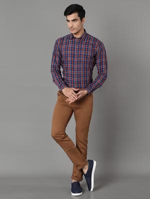 brown solid chinos - 17488113 - Standard Image - 4