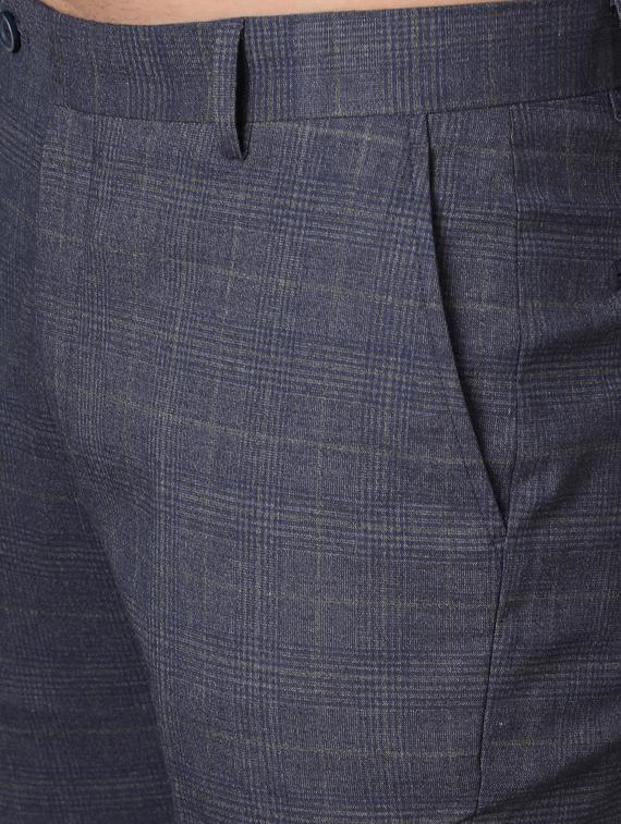 blue checkered flat front formal trouser - 17488114 - Zoom Image - 5