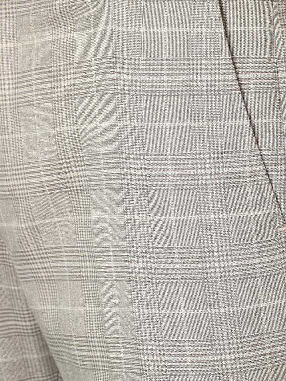 beige checkered flat front formal trouser - 17488115 - Zoom Image - 5