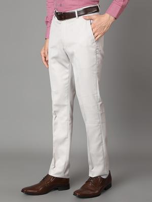 grey textured flat front formal trouser - 17488116 - Standard Image - 2