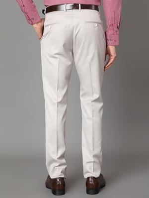 grey textured flat front formal trouser - 17488116 - Standard Image - 3