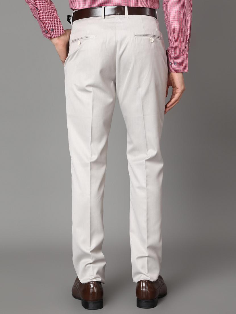 grey textured flat front formal trouser - 17488116 - Zoom Image - 3