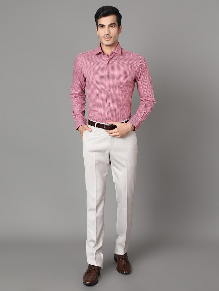 grey textured flat front formal trouser - 17488116 - Zoom Image - 4