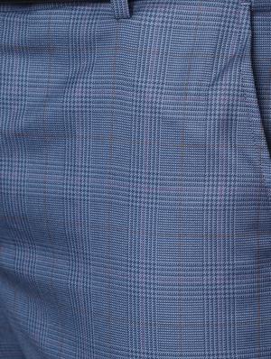 blue checkered flat front formal trouser - 17488120 - Standard Image - 5
