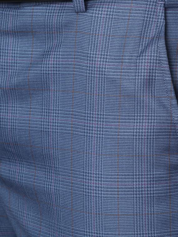 blue checkered flat front formal trouser - 17488120 - Zoom Image - 5