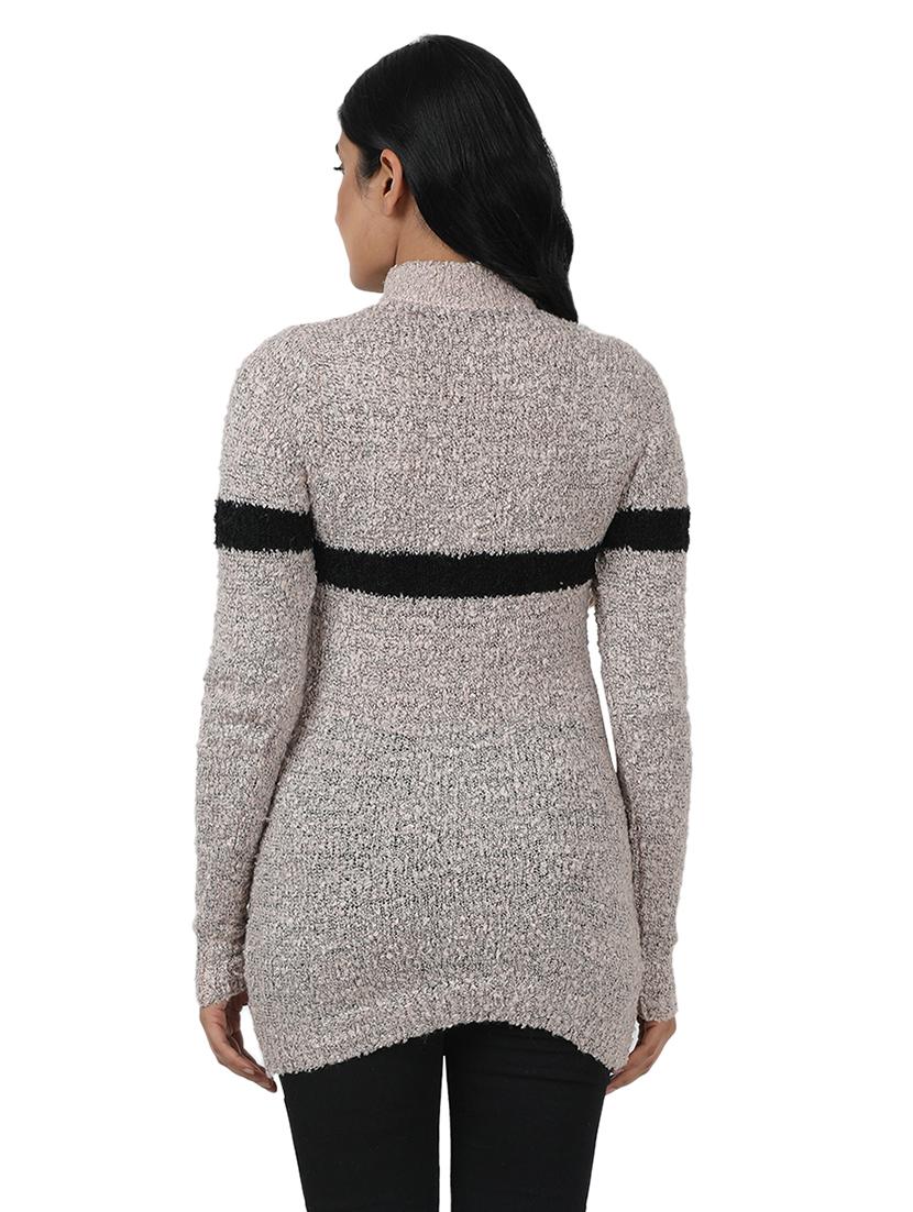 stand collar contrast detail pullover - 17488124 - Zoom Image - 3