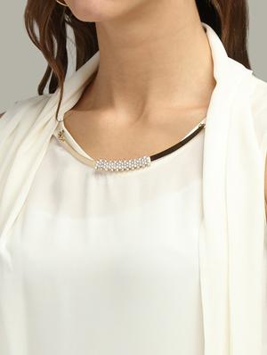 embellished neck line solid top - 17488539 - Standard Image - 5
