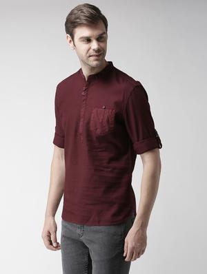 maroon solid short kurtas - 17488706 - Standard Image - 2
