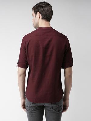 maroon solid short kurtas - 17488706 - Standard Image - 4