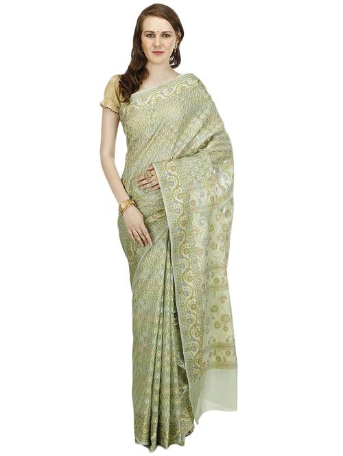 self design banarasi saree with blouse - 17488867 - Very Small Image - 1