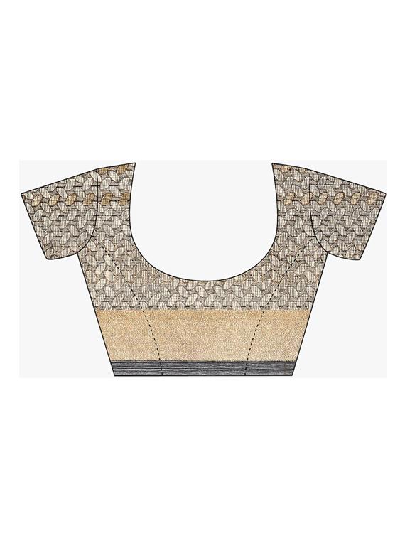 solid bordered banarasi saree with blouse - 17488871 - Zoom Image - 3
