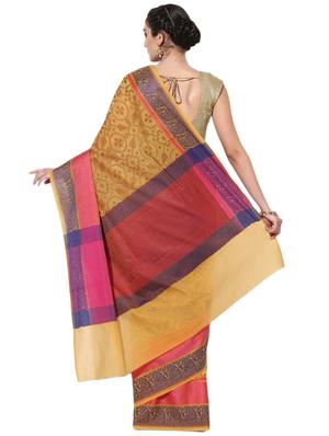 self design banarasi saree with blouse - 17488886 - Standard Image - 2