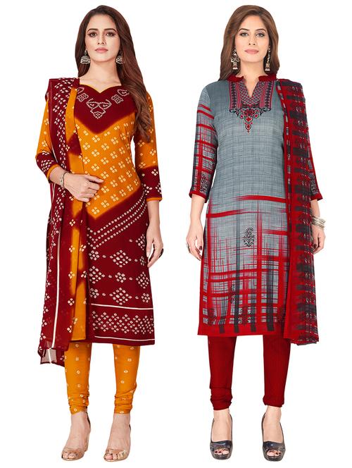 multi colored synthetic suit combos unstitched - 17489033 - Standard Image - 1