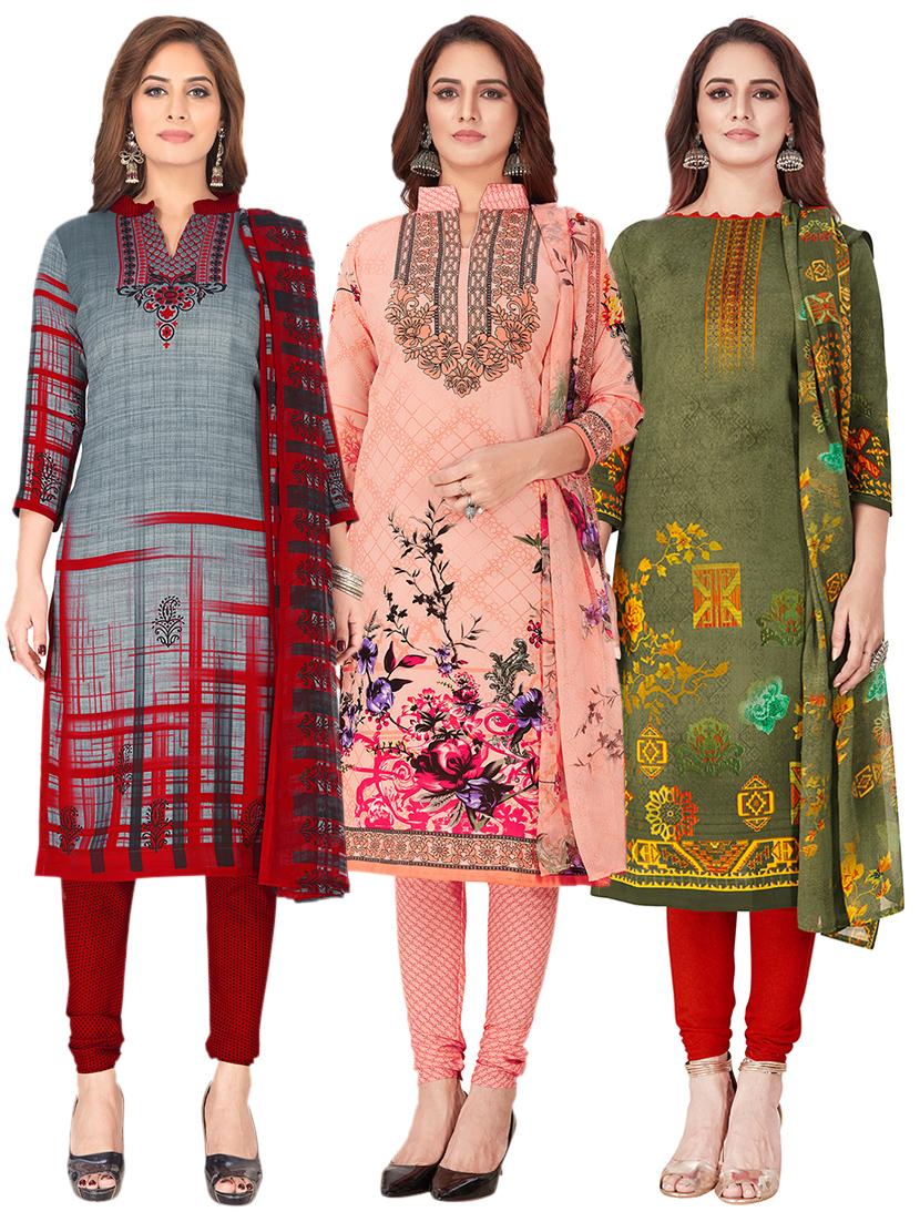 multi colored synthetic suit combos unstitched - 17489465 - Zoom Image - 1