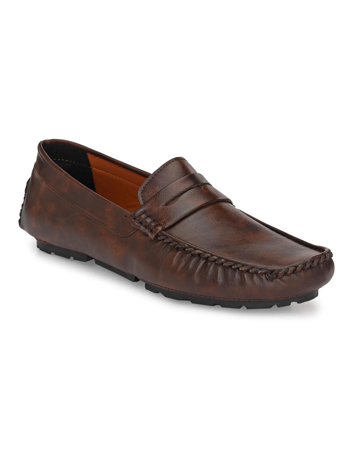 brown patent leather slip on loafers - 17490292 - Zoom Image - 1