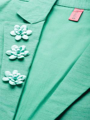 lapel neck solid blazer - 17490459 - Standard Image - 5