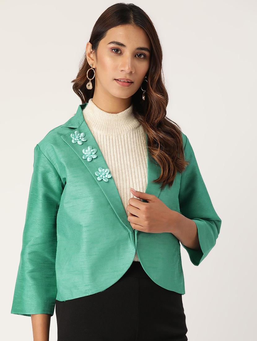 lapel neck solid blazer - 17490459 - Zoom Image - 1