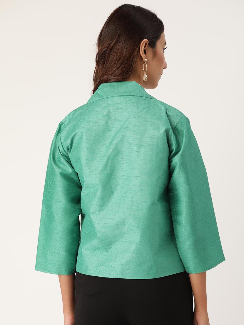 lapel neck solid blazer - 17490459 - Zoom Image - 3