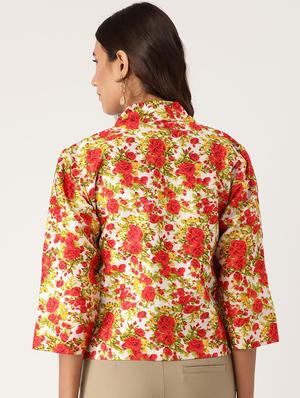 hook closure floral blazer - 17490460 - Standard Image - 3