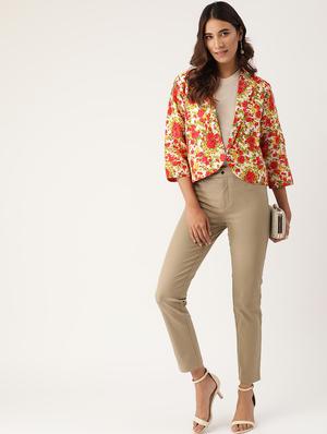 hook closure floral blazer - 17490460 - Standard Image - 4