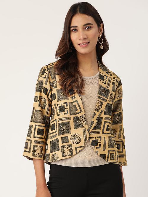 hook closure printed blazer - 17490461 - Standard Image - 1